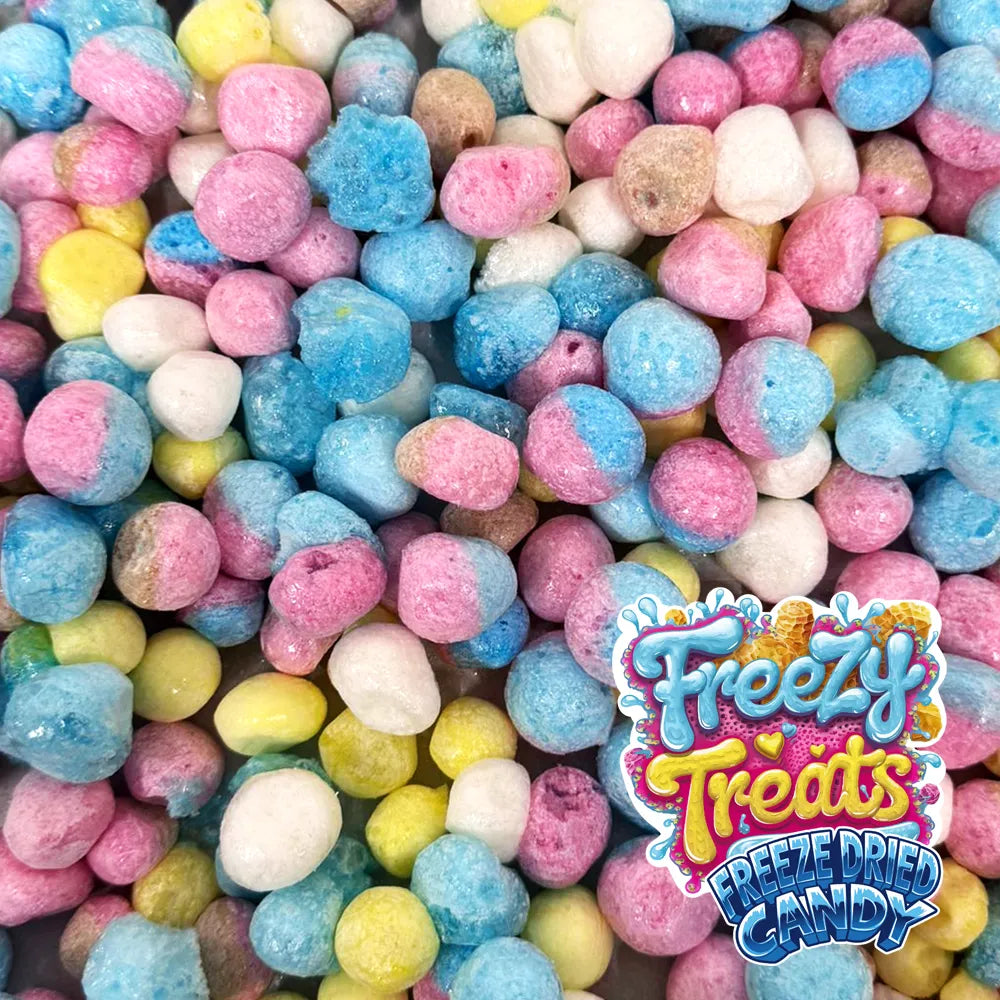 Sherbet Pips Freeze dried sweets Close Up