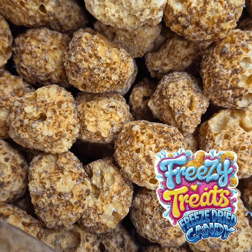 Toffee choco balls close up